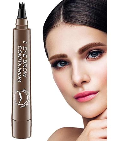 Brow Pencil | 4 Tipped Precise Brow Long-Lasting Eyebrow Makeup Waterproof Microblade Eyebrow Marker for Parties Daily Use Pochy Dark Brown - Buy Online on GoSupps.com