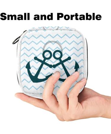 GIAPB Sanitary Napkin Storage Bag | Period Tampon & Makeup Pouch Blue Anchor Color1788 - Buy Online on GoSupps.com