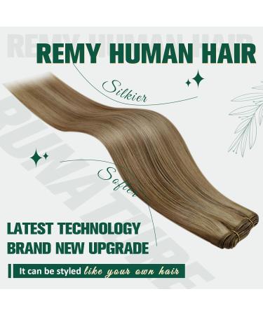 Runature Real Hair Extensions - Brown to Blonde Highlights 45cm Smooth 100g - Premium Quality #10/16 - Buy Online on GoSupps.com
