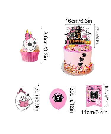 Halloween Paper Cake Topper Set | Decorative Cupcake Toppers for Halloween | Indoor Outdoor Decors for Dining Room Balcony Corridor Garden Living Room Bedroom Lambo - Buy Online on GoSupps.com