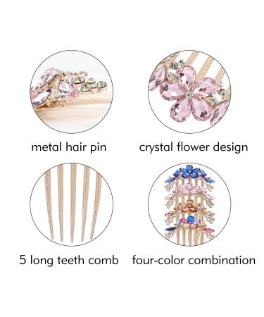 Cinaci 4 Pack Sparkly Jeweled Gems Hair Combs - Perfect for Prom, Wedding, and Special Occasions - Buy Online on GoSupps.com