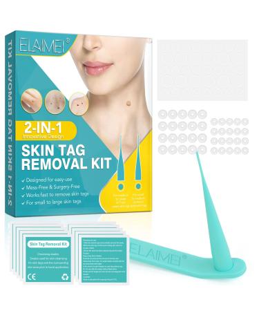 2 in 1 Skin Tag Remover Effectively and Painless Skin Mole Tag Remover Set-Safe and Easy Remove Small to Large (2mm-8mm) Sized Skin Tags-Tags Fall Off Remover Kit at Home Green a
