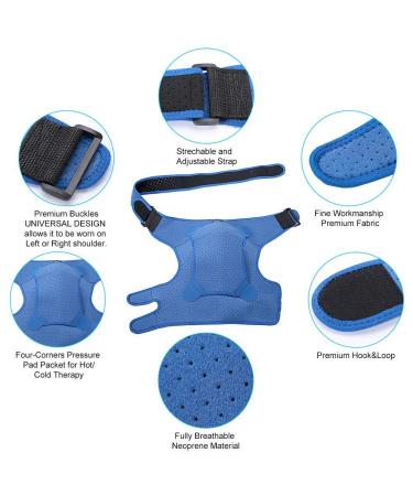 Rotator Cuff Shoulder Brace Support - Unisex, Blue, L/XL (Chest 38-51in) - Buy Online on GoSupps.com