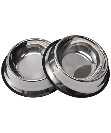 2Packs Stainless Steel Dog Bowl with Anti-Skid Rubber Base for Small/Medium/Large Pet, Perfect Dish, Pets Feeder Bowl and Water Bowl Perfect Choice for Dog Puppy Cat and Kitten 8oz