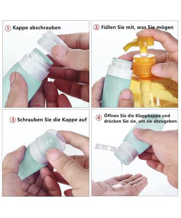 Voarge Silicone Refillable Travel Bottles - 60ml Multicolored Portable with Carabiners for Traveling & Outdoor Activities (3 Pack) - Buy Online on GoSupps.com