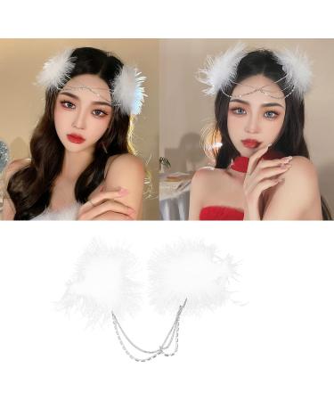 hgnxa Korean Female Hairpin White Side Clip Hair Clips Hairpin Feather Barrettes Headpiece for Women Girls - Buy Online on GoSupps.com