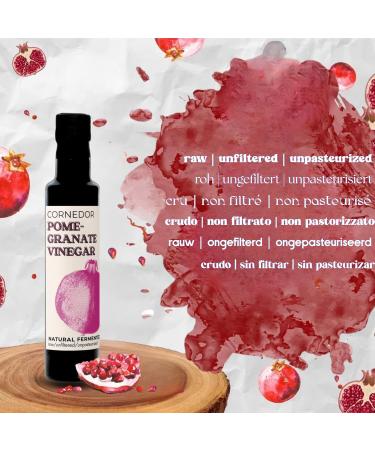  CORNEDOR CORNEDOR - Pomegranate Vinegar | 250 ml | Raw unfiltered unpasteurized with the mother | 100% natural fermented pomegranate juice | Salad dressing marinades cooking - Buy Online on GoSupps.com