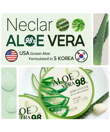 Neclar Pure Aloe Vera Gel - Soothing Gel for Face, Hair & Skin - Sunburn Relief - 2 Pack - Buy Online on GoSupps.com