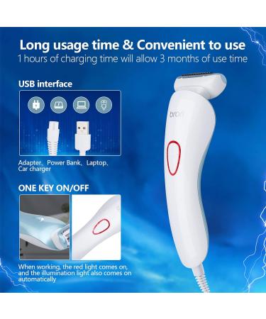 Buy Electric Razor for Women | Waterproof Bikini Trimmer & Shaver for Face Legs Armpits | Painless Wireless with LED Light - Buy Online on GoSupps.com