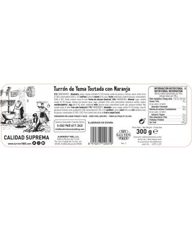 1880 - Turr n de egg yolk caramelized with orange "Rilsan" 300 g Tablet with selected almonds creamy texture supreme quality - Buy Online on GoSupps.com