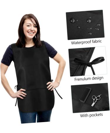 Amosfun Black Barber Apron Unisex Hair Salon Apron with 2 Pockets Stylist Apron Hairstylist Apron Restaurant Working Apron - Buy Online on GoSupps.com