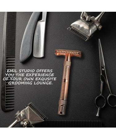 Double Edge Safety Razor Gift Set - Butterfly Open with Stand & 10 Swedish Platinum Blades | Matte Black | International Shipping Available - Buy Online on GoSupps.com