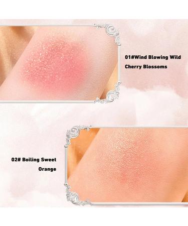 Embossed Girl Blush for Cheeks embossed smooth powder blush palette for cheeks multi-purpose smooth lasting blush palette Matte Face Powder Blush Palette for All Skins (Orange+Cherry) - Buy Online on GoSupps.com