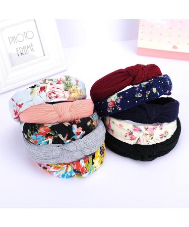 Set of 10 Fashion Knot Turban and Wide Headbands for Women and Girls - 5 Colors included - Buy Online on GoSupps.com