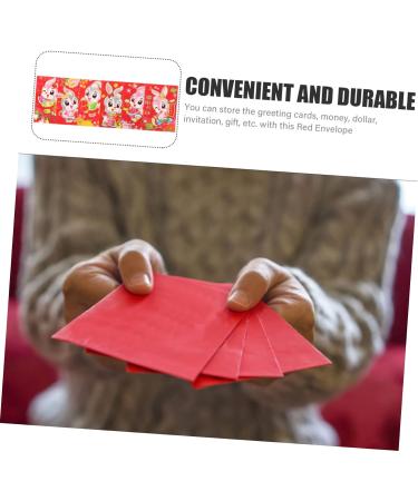 MAGICLULU 60pcs 2023 Year of The Rabbit Red Packets Bunny 2024 Year Money Bag Red Luck Money Bag Festival Red Envelope Red Envelope for The Year of Dragon Paper Personality Lai See Bag Assorted Color 1 1.5X8X0.1CM - Buy Online on GoSupps.com