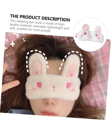Healifty Bunny Ears Silk Eye Mask - Girl Stuffed Animals Sleeping Mask - Plush Material Blackout Eye Cover - Portable Fluffy Sleeping Mask - White 01 - Buy Online on GoSupps.com