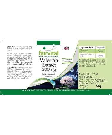 Fairvital | Valerian 500mg - set for 3 months - VEGAN - high dose - 4 times concentrated 90 Capsules- valerian root extract - Buy Online on GoSupps.com