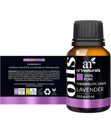 100% Pure Artnaturals Lavender Oil - 0.5 fl oz (15 ml) | Therapeutic & Aromatherapy - Buy Online on GoSupps.com