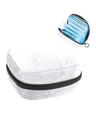GIAPB Period Bag Sanitary Napkin Storage Bag Period Pouch Travel Makeup Bag Art White Marble Color4256
