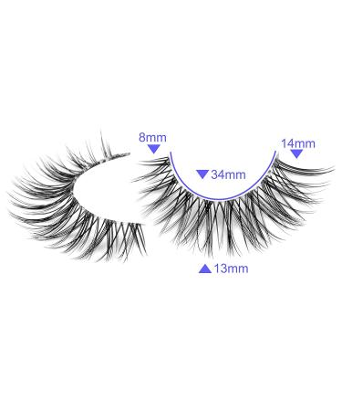 Lanflower Cat Eye False Eyelashes - Natural Look, Clear Band, 5 Pairs, 14MM Wispy Tapered Ends - Buy Online on GoSupps.com