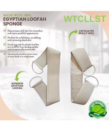 WTCLLST 2-Piece Exfoliating Towel Set | Body Scrub Luffa Sponge & Back Washer + 3 Free Waterproof Hooks | Perfect for Shower & Bath - Buy Online on GoSupps.com