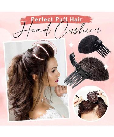 Perfect Puff Hair Pillow - Invisible Hair Clip & Fluffy Princess Hairpin for Volume | 2-Pack Brown - Buy Online on GoSupps.com