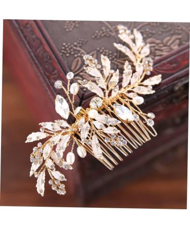 Beaupretty Comb Leaf Hair Pins Bridal Bride Hair Clip Pearl Hair Clip Clear Crystal Hairpin Pearl Hair Pin Gold Tiara Bride Veil Clip Rhinestone Hairpin Pearl Tiara Rhinestones Accessories - Buy Online on GoSupps.com
