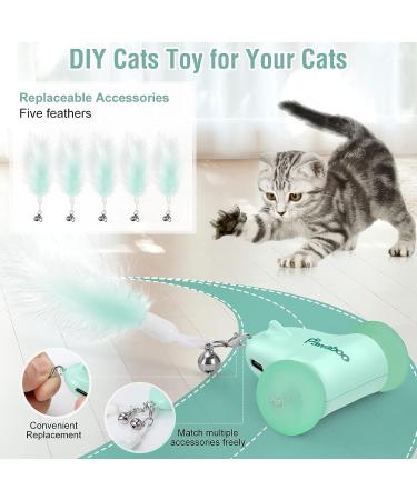 Pawaboo Interactive Cat Toys for Indoor Cats Cat Feather Toys Cat Mouse Toys Moving Automatic Cat Toy with LED Lights Rechargeable Electric Cat Toy Kitten Exercise Toys with 5 Feathers Lake Blue Lake Blue Car - Buy Online on GoSupps.com