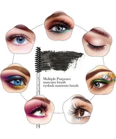 50 Pieces Disposable Eyelash Brushes Mascara Wands Eyebrow Applicator Cosmetic Makeup Brush Tool Kits (Crystal Black) - Buy Online on GoSupps.com