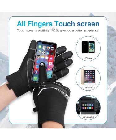 Ryesoy Winter Touch Screen Gloves - Insulated, Anti-Slip, Windproof - Black Large | Men Women Cycling, Running, Outdoor Work - Buy Online on GoSupps.com
