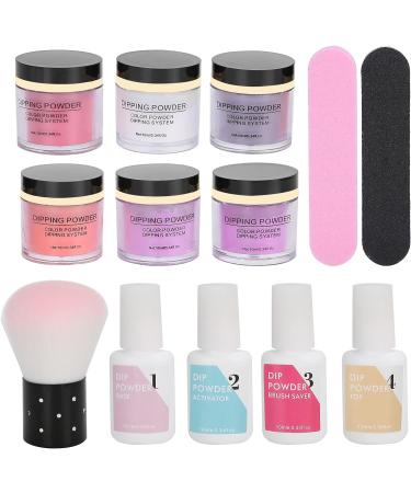 Dip Powder Nail Starter Kit Nail Dipping Powder Set Nail Dip Powder System Starter Kit Nail Art Powder Top Base Coat Gel Dust Brush Manicure Tool Set for Nail Salon Home DIY Gift for Ladies(K1213) - Buy Online on GoSupps.com