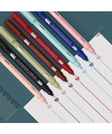 AECHY Colored Curve Dual Tip Pens - 6 Shapes, 8 Colors - Planner Journaling Drawing School Supplies - Curve + Fine Tips (8 pcs) - Buy Online on GoSupps.com