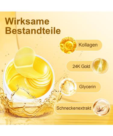 60 Golden Snail Eye Pads with Collagen - Anti-Aging Eye Mask for Dark Circles Puffiness & Wrinkles - International Shipping Available - Buy Online on GoSupps.com