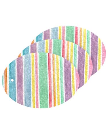 3-Pack Cleaning Kitchen Sponges Oval Rainbow Stripes Kitchen Cellulose Dishwashing Wood Pulp Cotton