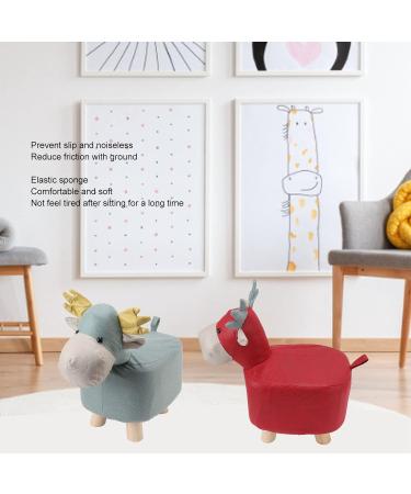 TOPINCN Giraffe Animal Shaped Footstool for Kids - Non-Slip Wooden Legs Blue - Buy Online on GoSupps.com