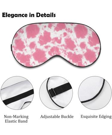 Pastel Pink Cow Tie Dye Sleep Mask for Women | Adjustable Eye Shades with Elastic Strap - Perfect for Restful Sleep - Buy Online on GoSupps.com