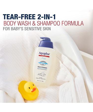 Aquaphor Baby Wash & Shampoo Fragrance Free - 25.4 fl oz (750 ml) | Gentle Skin Care - Buy Online on GoSupps.com