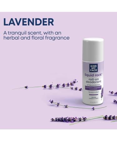 Kiss My Face Liquid Rock Roll-On Deodorant - Vegan Cruelty-Free Lavender Scent 3 Fl Oz - All Day Protection (Pack of 3) - Buy Internationally - Buy Online on GoSupps.com