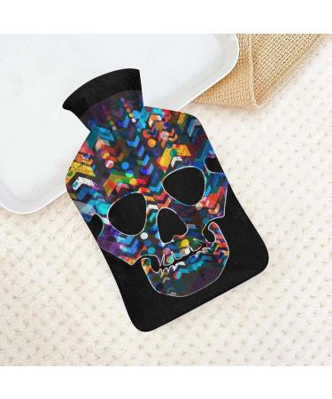 Color Skull Hot Water Bottle - Plush Hand Warmer for Adults & Children | 26.5x15.3cm - International Shipping Available - Buy Online on GoSupps.com
