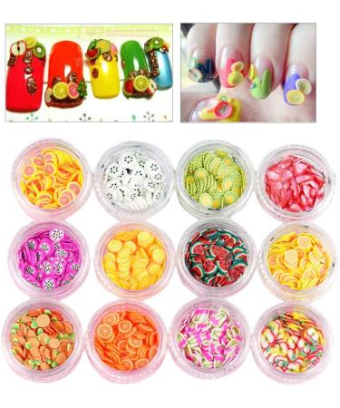 Frcolor 3D Nail Art Slice Fruit Slime Making Supply - 12 Kinds of Boxed Fruit Slices for DIY Crafts - Buy Online on GoSupps.com