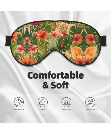 Ultra-Soft Light-Blocking Eye Mask - Hojas Tropicales Y Flores Print for Restful Sleep & Comfort | International Shipping Available - Buy Online on GoSupps.com