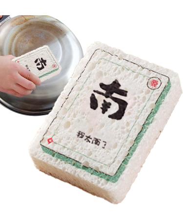 Dish Scrubber Sponge - Mahjong Design Dishes Sponge | Long-Lasting Wood Pulp Fiber Scrubber Sponge Kitchen Dish Bowl Cleaning Sponge for Dining Rooms Canteens Rowces South - Buy Online on GoSupps.com