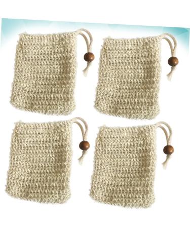 SOESFOUFU 4pcs Bubble Maker Bag Soap Holder Foaming Net Facial Net Face Washing Bag Yellow - Buy Online on GoSupps.com