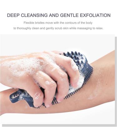 Fastech Silicone Double-Sided Body Brush - Deep Cleaning Gentle Peeling & Massage for All Skin Types | Hygienic Marine Blue Shower Brush - Buy Online on GoSupps.com