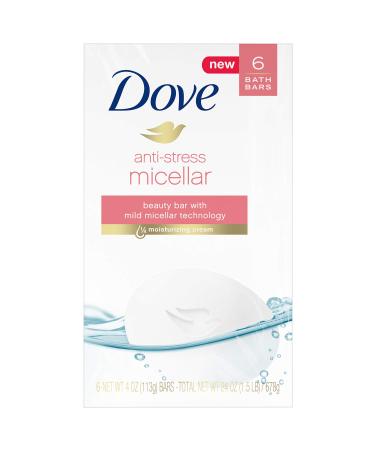 Dove  Beauty Bar for Sensitive Skin Micellar Antistress More Moisturizing Than Bar Soap 3.75 oz 6 Bars  4 Ounce