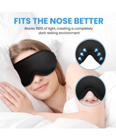 Cozslep 3D Sleep Mask for Men & Women - 100% Light-Blocking Memory Foam Eye Mask with Earphones | Perfect for Side Sleepers & Travel - Black 1 Pack - Buy Online on GoSupps.com