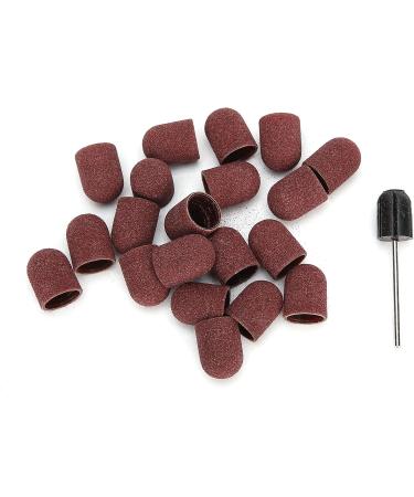 20 Pieces Sanding Caps Nail Cutter Set Sanding Bands Sanding Caps with Nail Drill Professional Manicure Nail File Bits for Manicure and Pedicure (Brown) - Buy Online on GoSupps.com