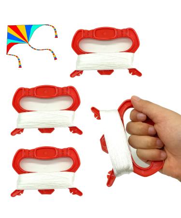 4 pieces dragon cord coil kit durable dragon leash leash kite roller straight line of line twisted cord line red color for family and group activities outdoors and DIY dragon accessories 1#