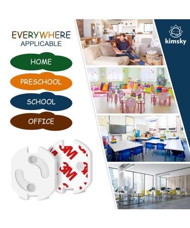 Kimsky Child Safety Sockets - 30-Piece Set with Rotary Mechanics & Adhesive Tape | Baby & Kids Socket Protection - Buy Online on GoSupps.com