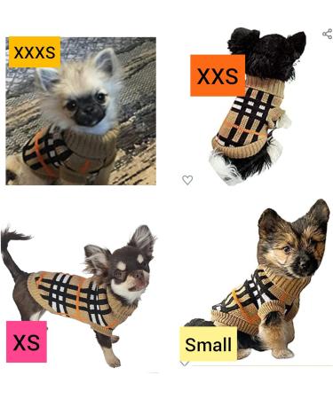 Chihuahua Clothes Puppy Plaid Dog Coat Knit Jumper Cosy Tiny Toy Teacup Sized Smaller Breeds XXXS XXS XS (Tartan XXXS) XXXS Tartan - Buy Online on GoSupps.com